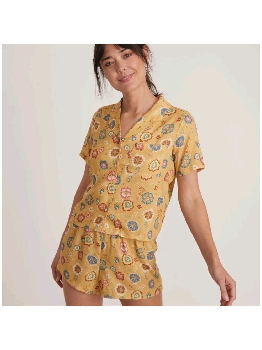Marine Layer Retro Hibiscus Daydream SS PJ Top